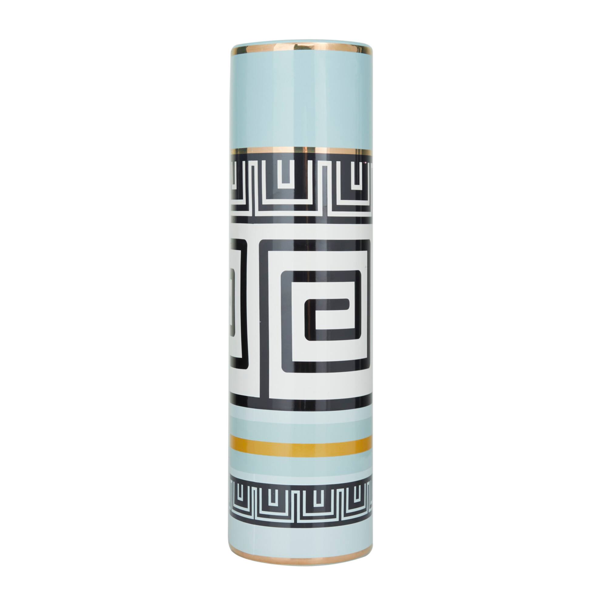 Teal Stoneware Modern Vase, 18" x 5" x 5"